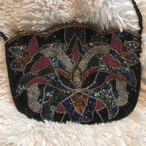 Vintage beaded shoulder bag